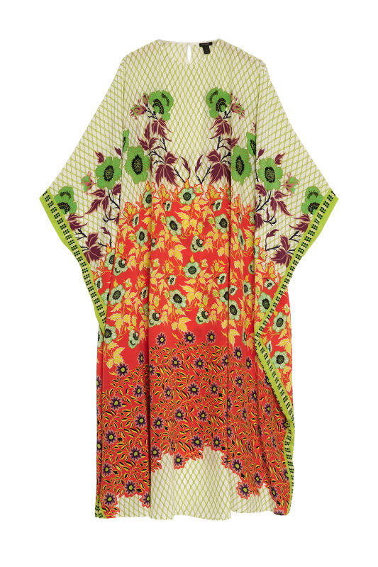 Fence Orange Silk Kaftan - 2