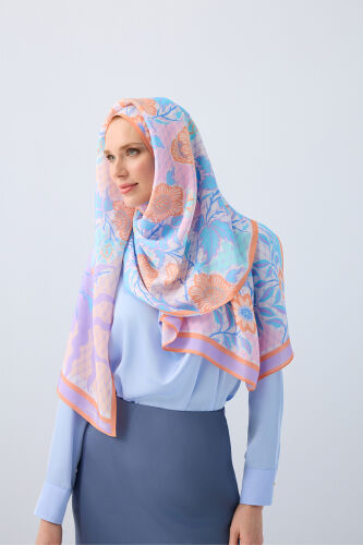 Fence Salmon Viscose Flush Shawl 