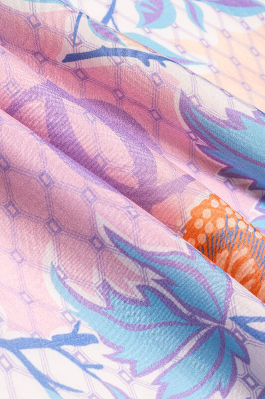 Fence Salmon Viscose Flush Shawl - 4