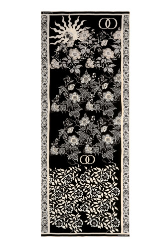 Fence Sitah Crepe Silk Kaftan Shawl - 2