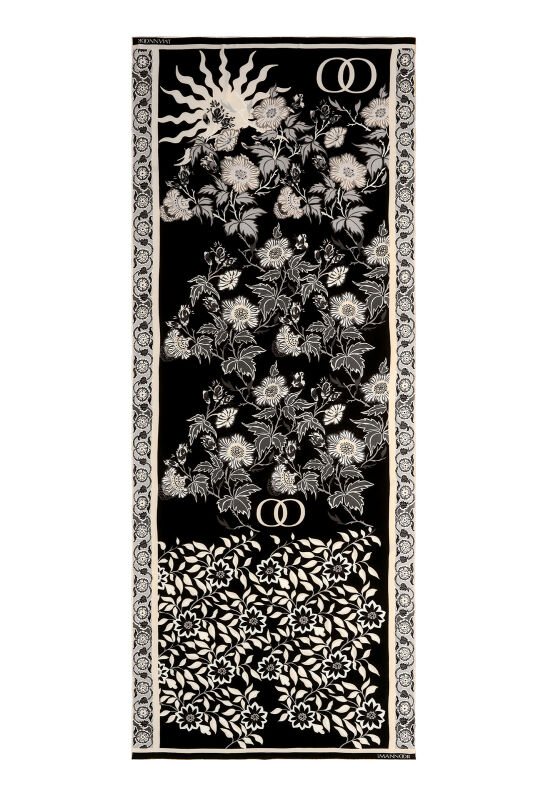 Fence Sitah Crepe Silk Kaftan Shawl - 2