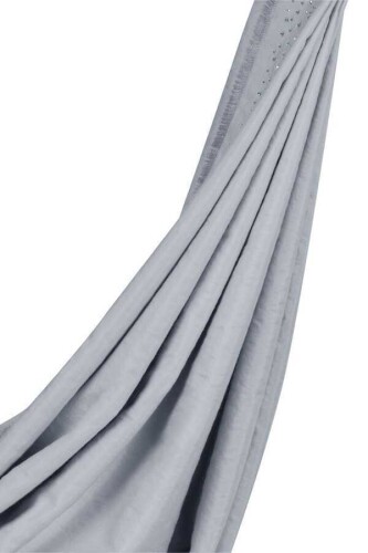 Fine Silk Solid Silk Shawl Grey - 2