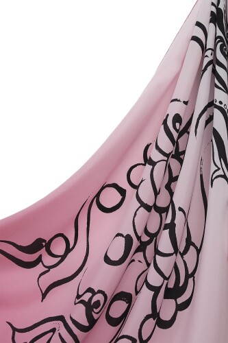 Fish and Bird Silk Shawl Fuchsia - 5