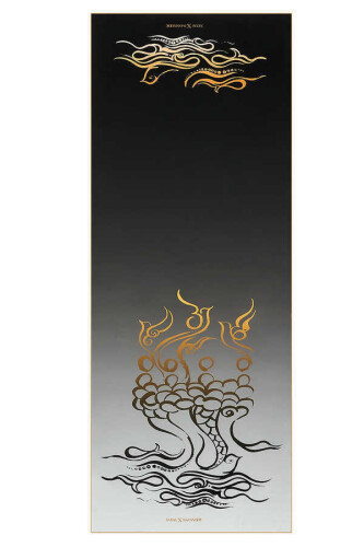 Fish and Bird Silk Shawl Gold 