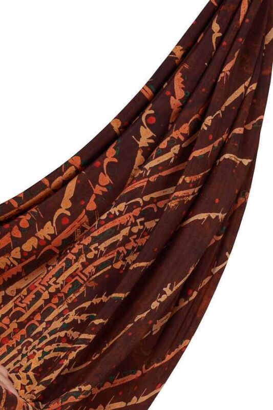 Flame of Love Silk Shawl Orange - 5