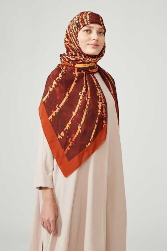 Flame of Love Silk Shawl Orange - 2