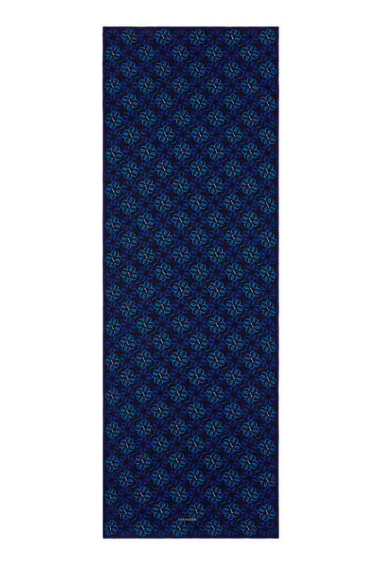 Flower Noor Flush Viscose Shawl Navy - 2