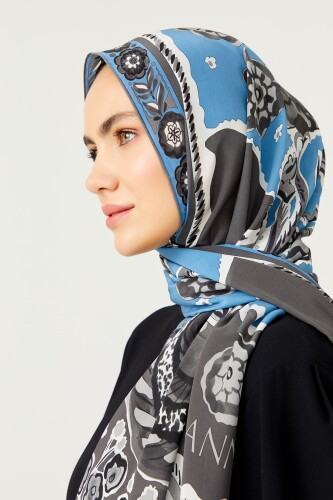 Flower of the Moon Silk Shawl Grey - 4