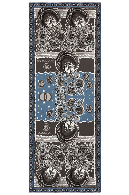 Flower of the Moon Silk Shawl Grey - 2