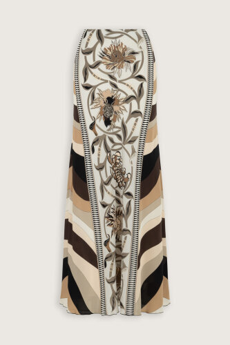 Flower Road Beige Silk Bias Skirt - Imannoor (4)