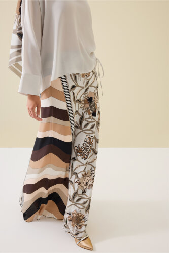 Flower Road Beige Silk Bias Skirt - 7