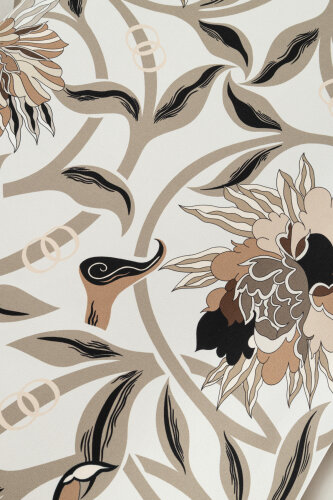 Flower Road Beige Silk Shirt Dress - 5