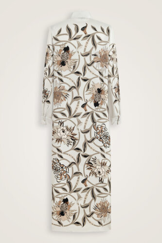 Flower Road Beige Silk Shirt Dress - 4