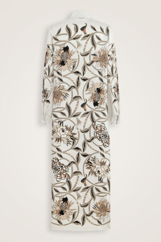 Flower Road Beige Silk Shirt Dress - 4