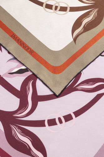 Flower Road Cream-Grey Silk Twill Scarf - 5