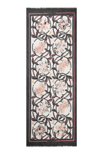 Flower Road Gray Silk Voile Shawl - 2