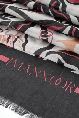 Flower Road Gray Silk Voile Shawl - 4