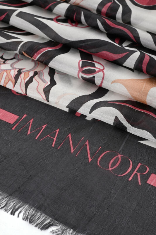 Flower Road Gray Silk Voile Shawl - 4