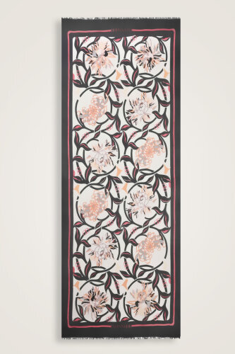 Flower Road Gray Silk Voile Shawl - 2