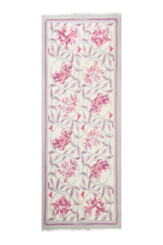 Flower Road Pink Silk Voile Shawl - 2