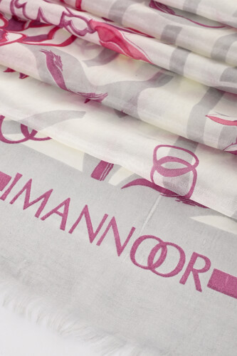 Flower Road Pink Silk Voile Shawl - 4