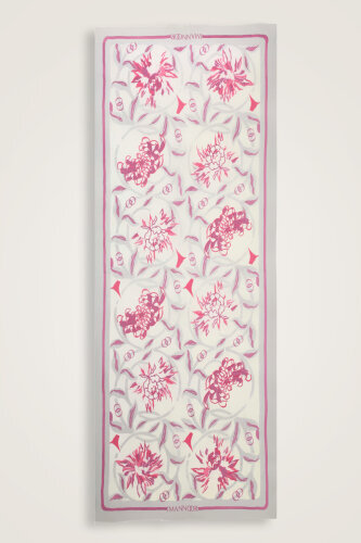 Flower Road Pink Silk Voile Shawl - 2