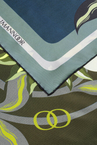 Flower Road Saks-Khaki Twill Silk Scarf - 6