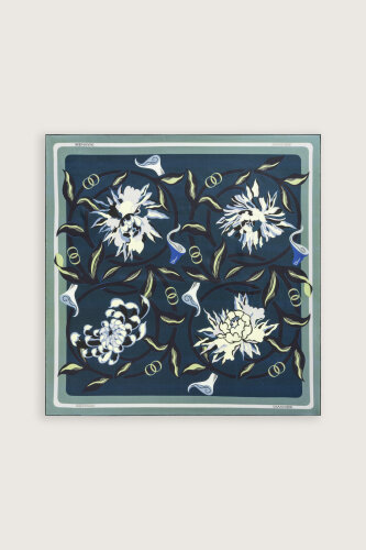 Flower Road Saks-Khaki Twill Silk Scarf - 3