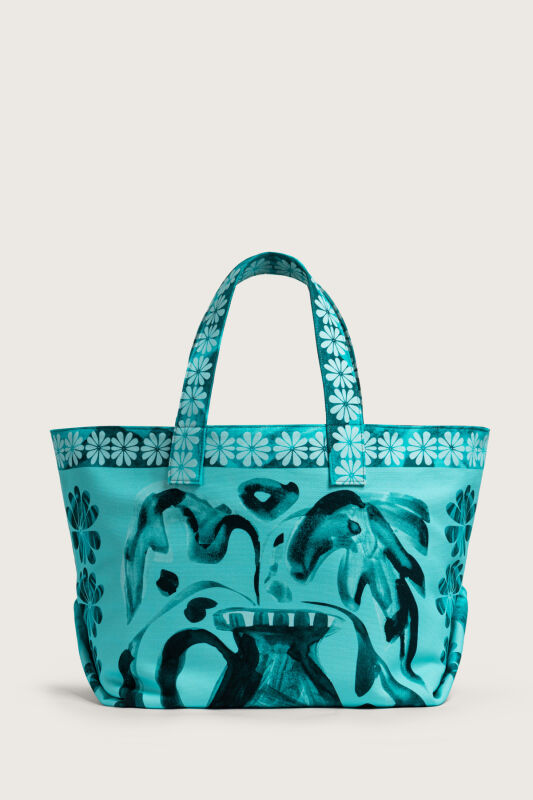 Flowerpots Turquoise Summer Bag - 8