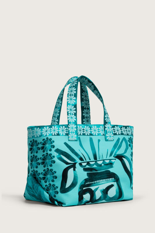 Flowerpots Turquoise Summer Bag - 2