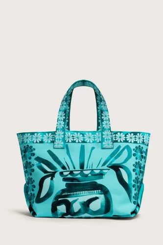 Flowerpots Turquoise Summer Bag - 5