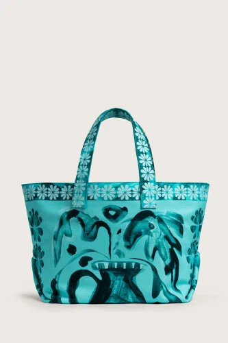 Flowerpots Turquoise Summer Bag - 8