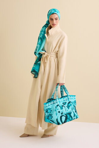 Flowerpots Turquoise Summer Bag - 7