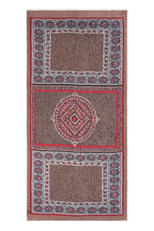 Flying Carpet Wool Shawl Brown - 1