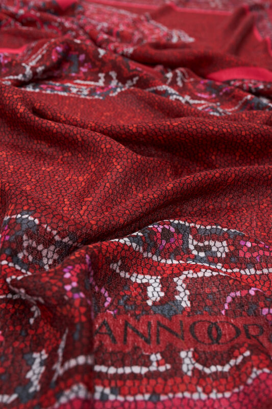 Flying Carpet Wool Shawl Burgundy - 2