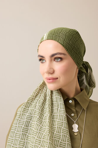 Four Seasons Green Cotton Floss Scarf - 5