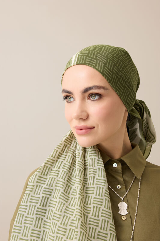 Four Seasons Green Cotton Floss Scarf - 5