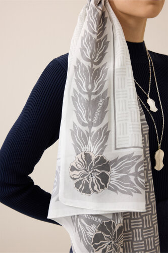 Four Seasons Grey Cotton Floss Scarf - 5