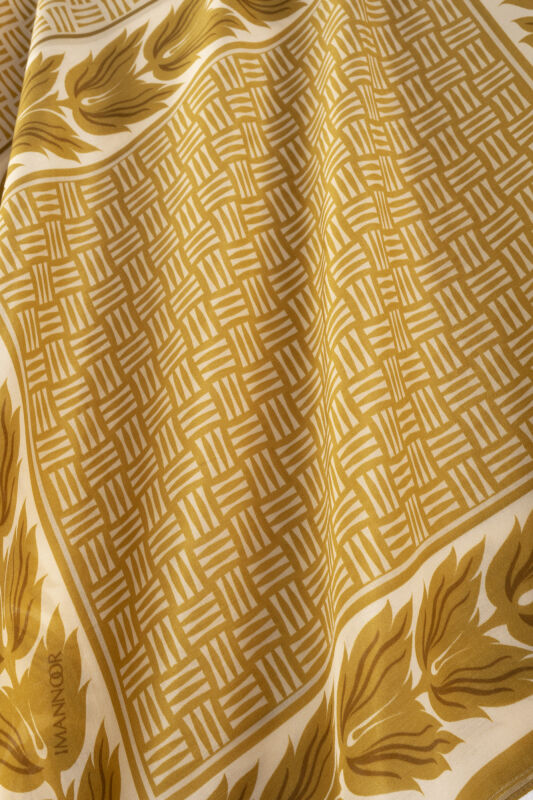 Four Seasons Mustard Cotton Floss Scarf - 2