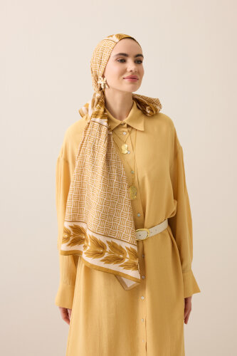 Four Seasons Mustard Cotton Floss Scarf - 5