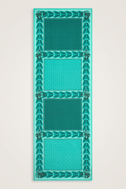 Four Seasons Turquoise Cotton Floss Scarf - 1