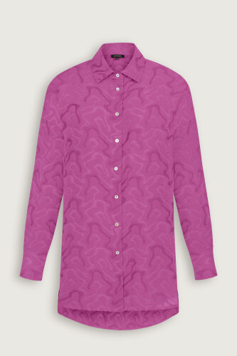 Fuchsia Linen Jacquard Shirt - 2