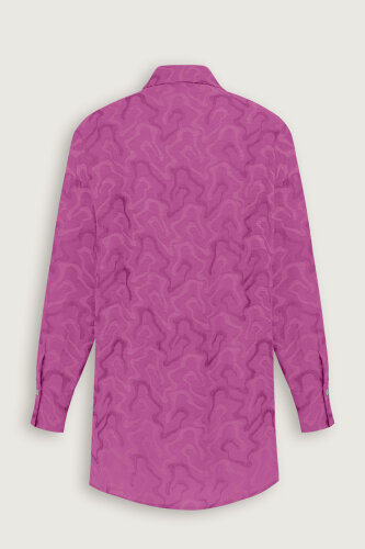 Fuchsia Linen Jacquard Shirt - 4