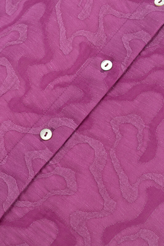 Fuchsia Linen Jacquard Shirt - 6