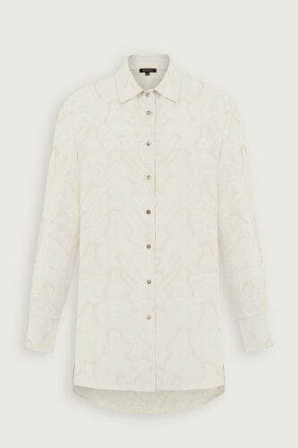 Fuchsia Linen Jacquard Shirt - Imannoor (2)