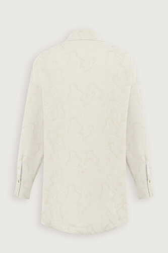 Fuchsia Linen Jacquard Shirt - Imannoor (4)