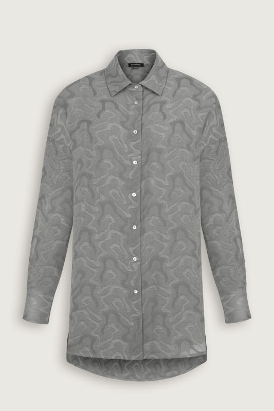 Fuchsia Linen Jacquard Shirt - 2