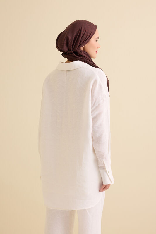 Fuchsia Linen Jacquard Shirt - 5