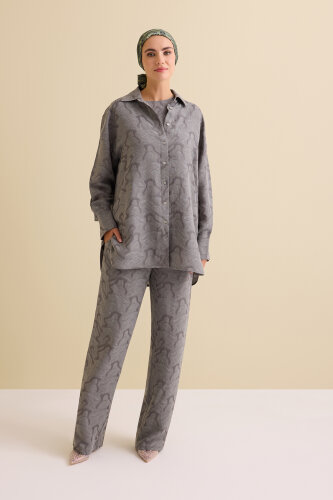 Fuchsia Linen Jacquard Shirt - 3