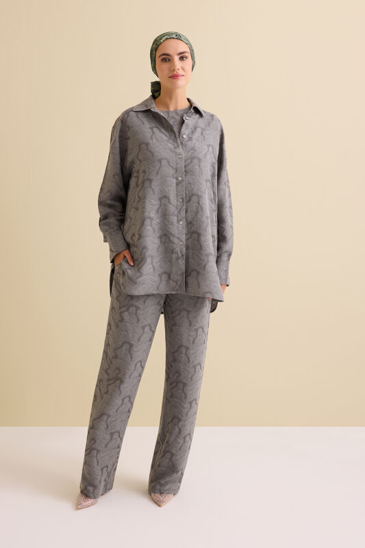 Fuchsia Linen Jacquard Shirt - 3